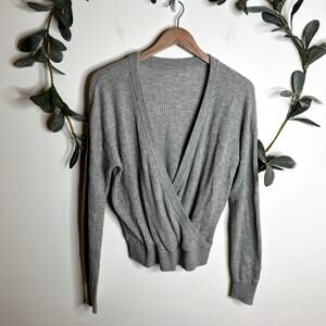 Splendid Gray Faux Wrap Sweater